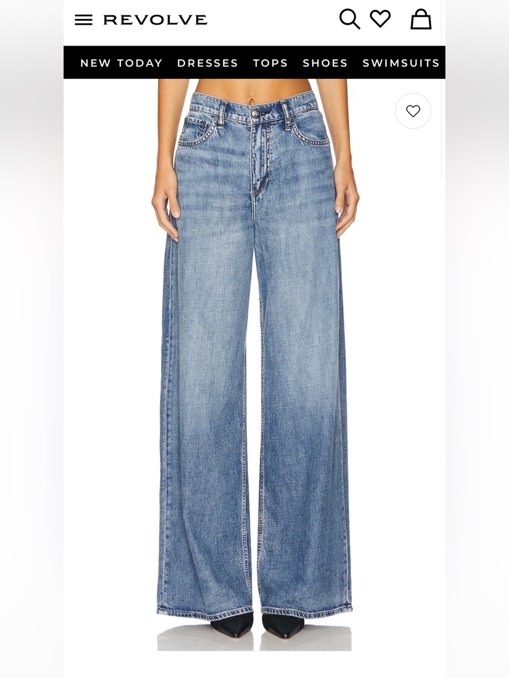 Rag & Bone Featherweight Wide-Leg Jeans - Size 29